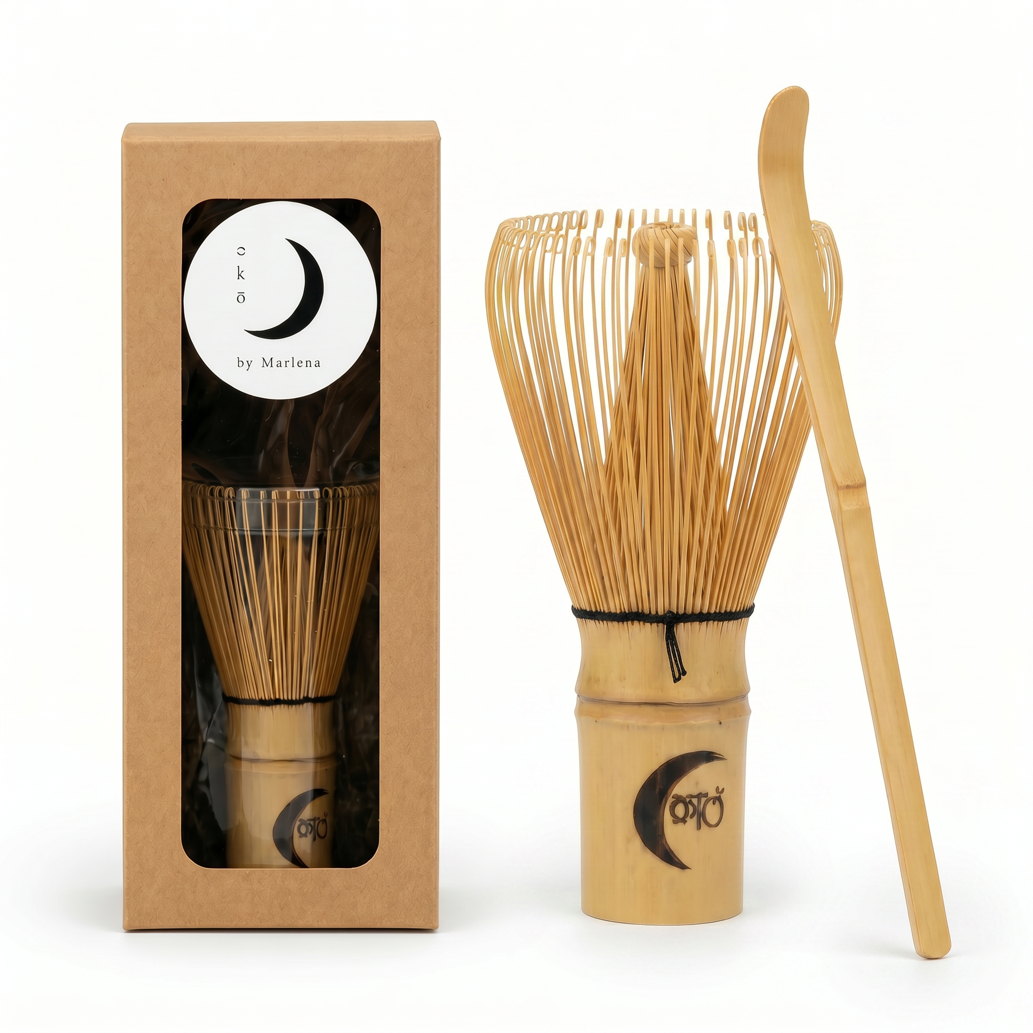 Set 2 pezzi in Bamboo - Bamboo Whisk e Bamboo Spoon